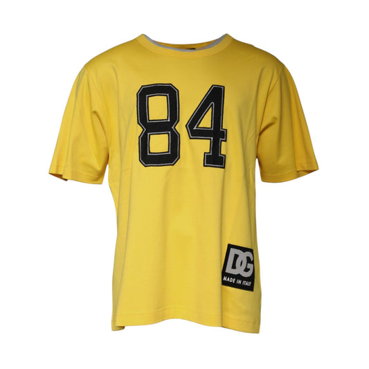 Dolce & Gabbana Yellow Crew Neck Short Sleeves T-shirt