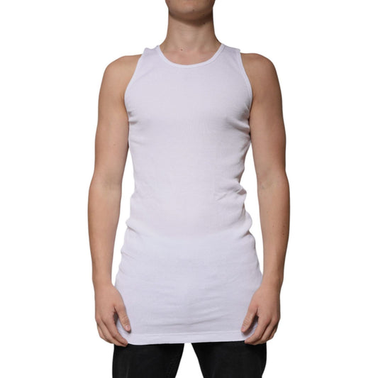 Dolce & Gabbana Dolce & Gabbana White Cotton Sleeveless Round Neck Tank T-shirt TSH87563-52