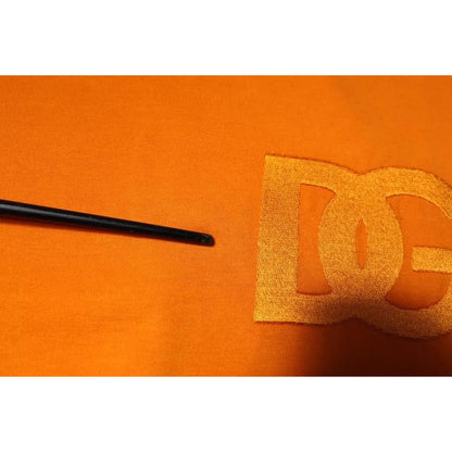 Dolce & Gabbana Orange Logo Cotton Crew Neck T-shirt