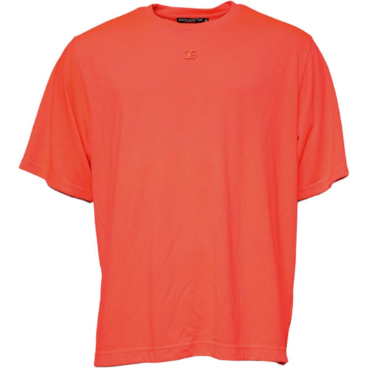 Dolce & Gabbana Dolce & Gabbana Orange Logo Polyester Crew Neck T-shirt TSH87636-56