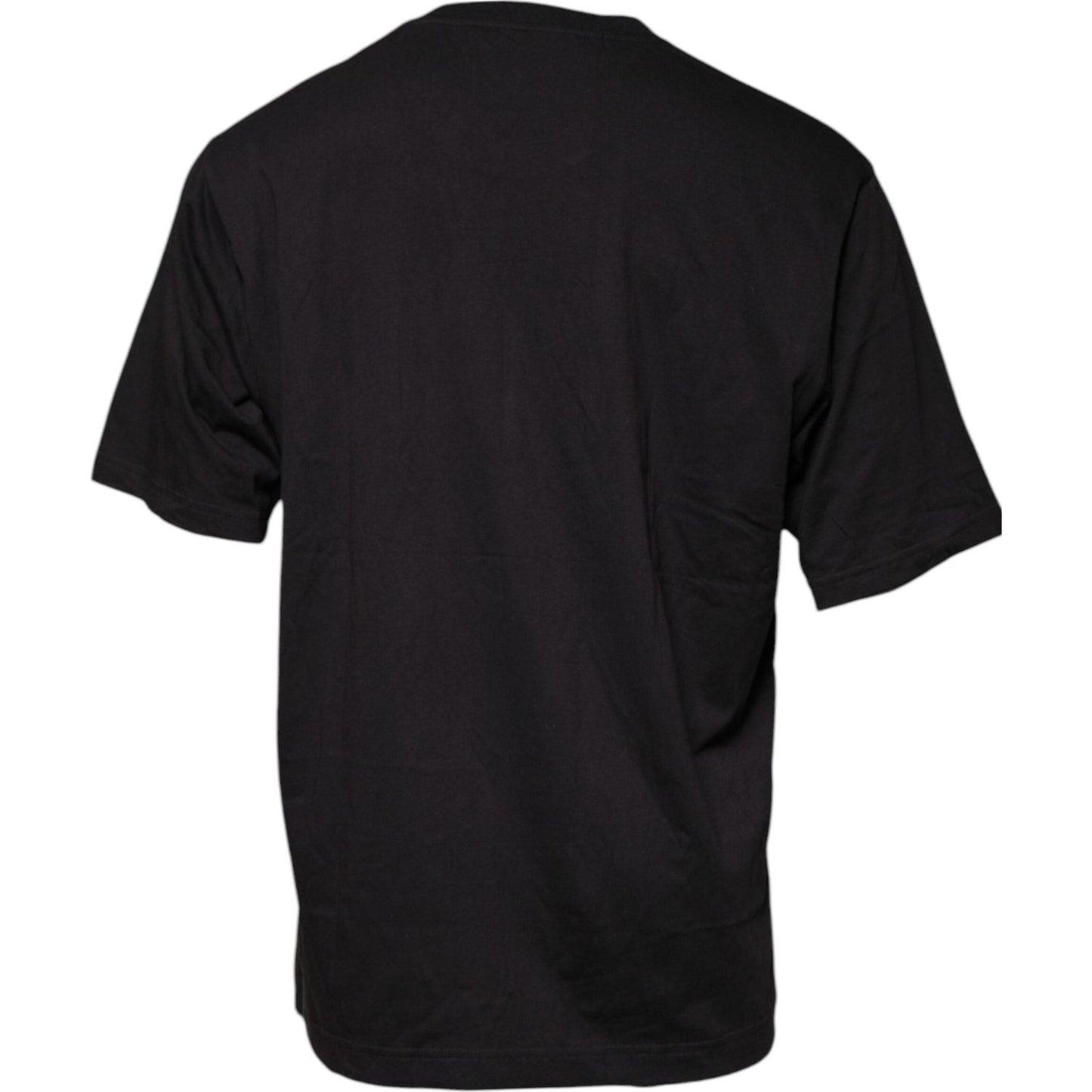 Dolce & Gabbana Black Logo Print Cotton Crew Neck T-shirt