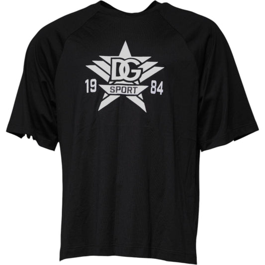 Dolce & Gabbana Black Logo Print Cotton Crew Neck T-shirt TSH87658-52
