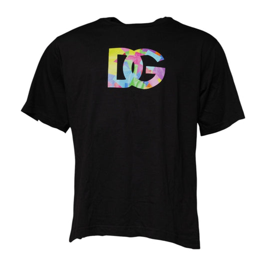 Dolce & Gabbana Dolce & Gabbana Black Logo Print Cotton Crew Neck T-shirt TSH87668-48