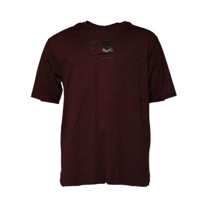 Dolce & Gabbana Brown Logo Print Cotton Crew Neck T-shirt