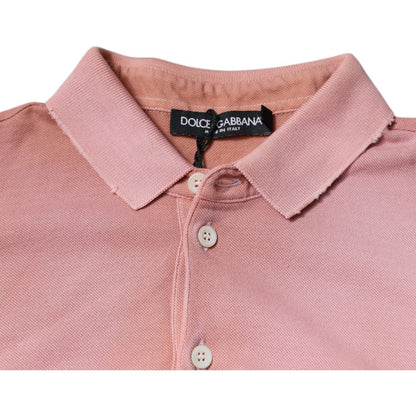 Dolce & Gabbana Pink Crown Collared Short Sleeve Polo T-shirt
