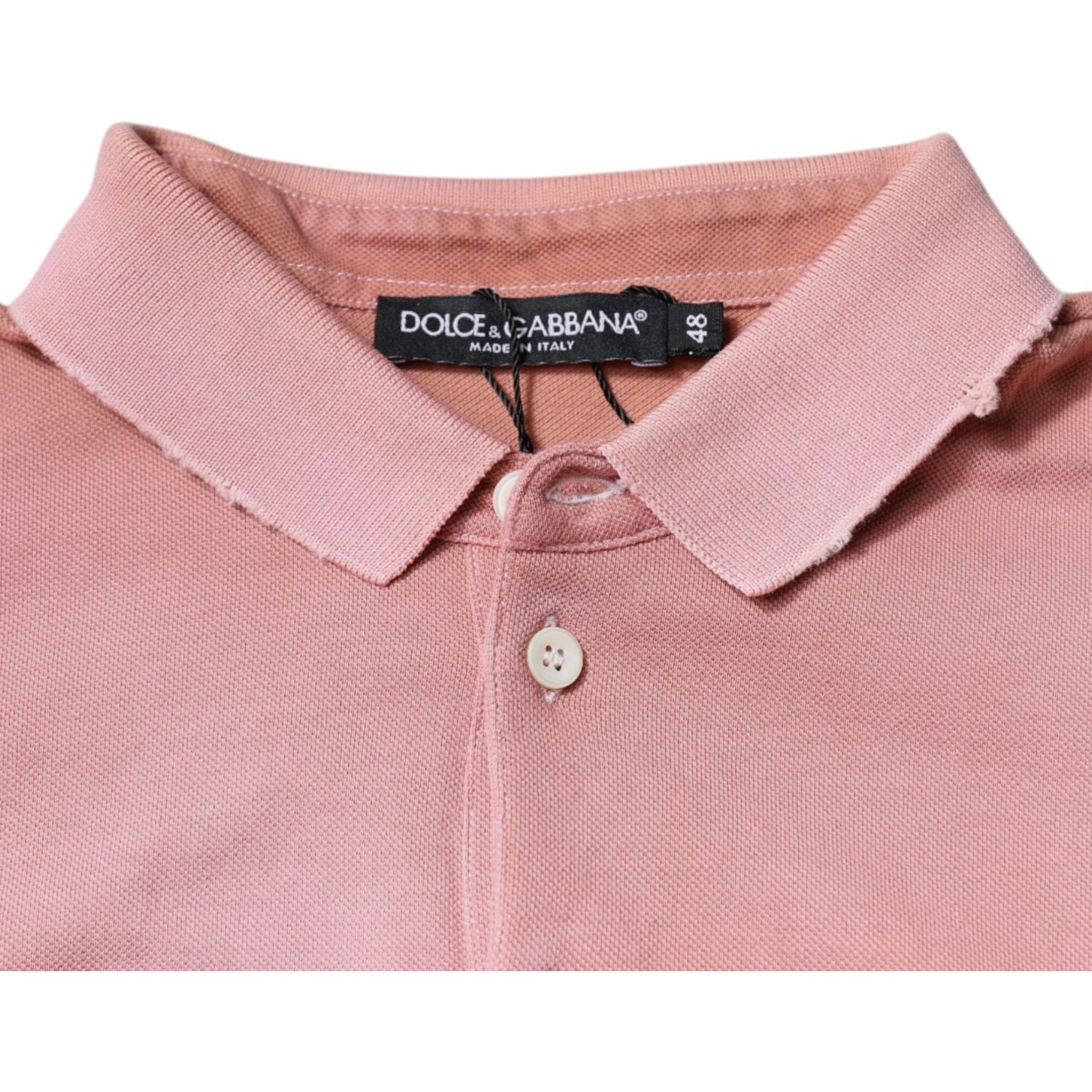Dolce & Gabbana Pink Crown Collared Short Sleeve Polo T-shirt