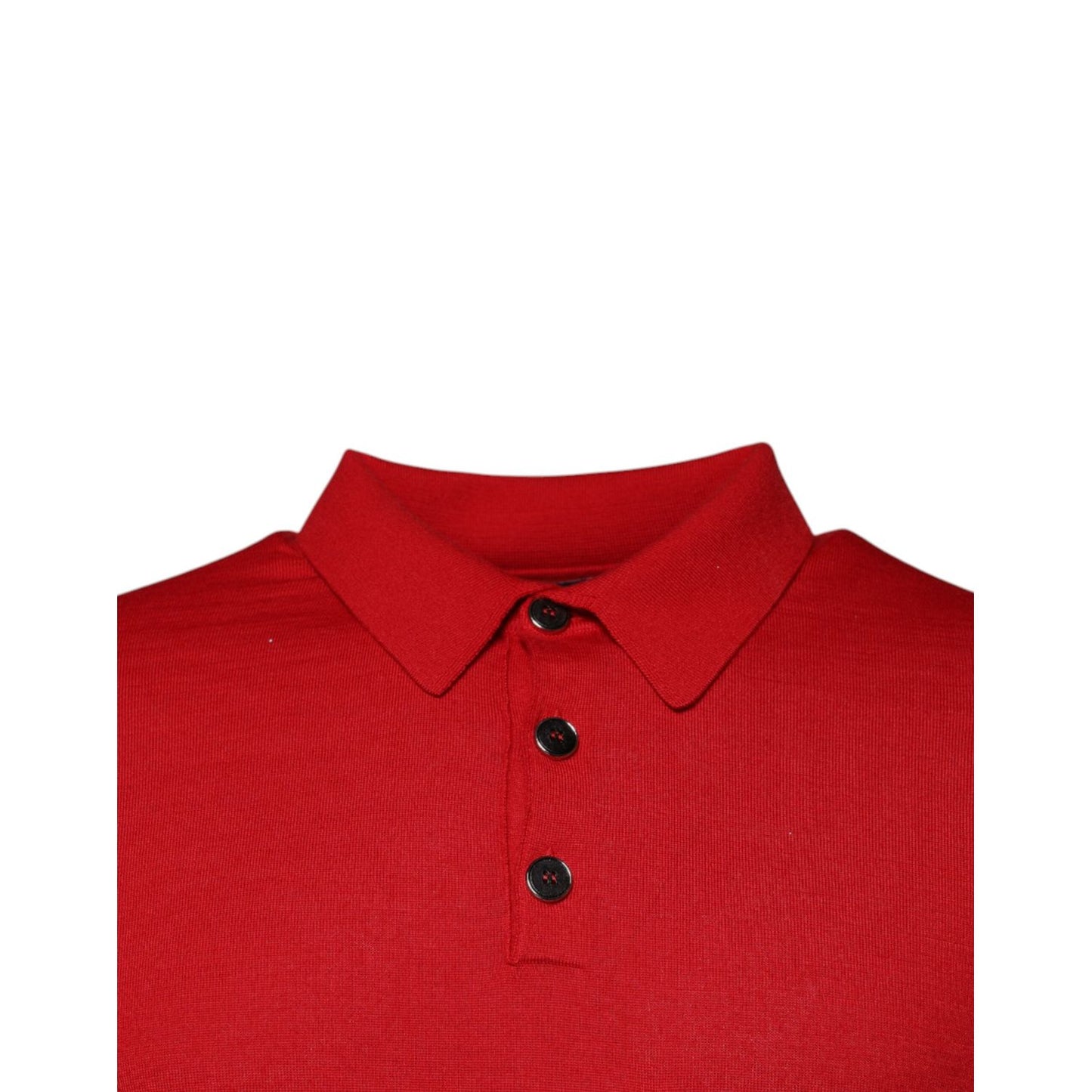 Dolce & Gabbana Red Cashmere Collared Pullover Sweater