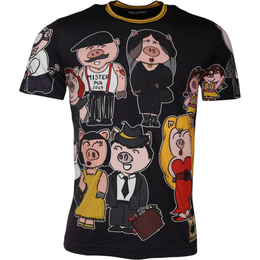 Dolce & Gabbana Black 2019 Year Of The Pig Crew Neck T-shirt TSH87717-46
