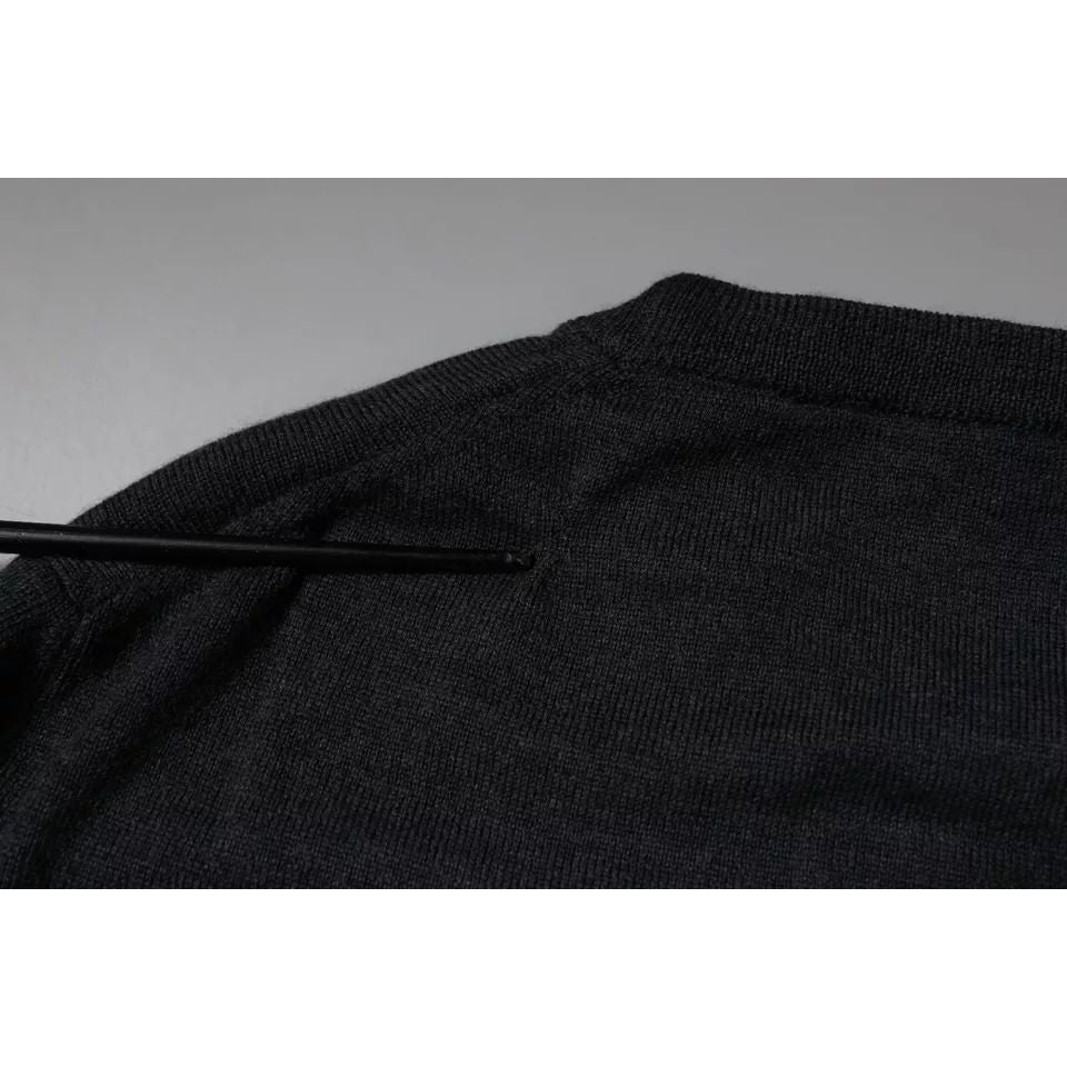 Dolce & Gabbana Dark Gray DG Logo Crew Neck Pullover Sweater