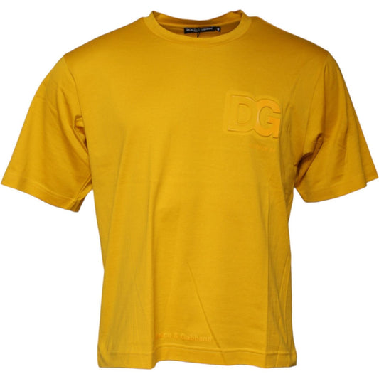 Dolce & Gabbana Dark Yellow Logo Crew Neck Short Sleeves T-shirt TSH87797-46