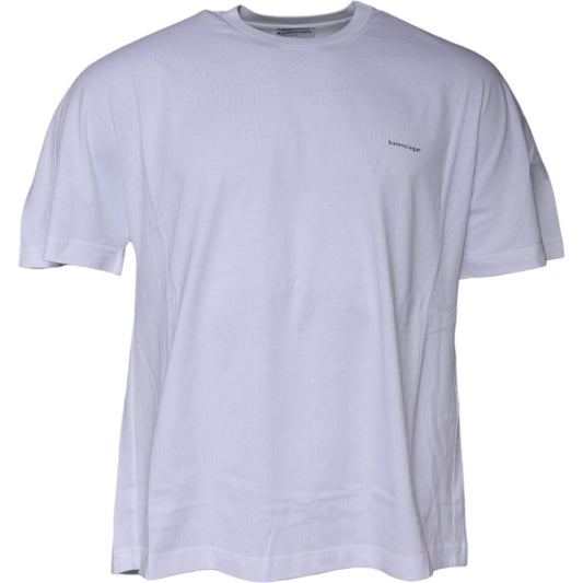 Balenciaga White Logo Cotton Crew Neck Short Sleeves T-shirt TSH878478-50