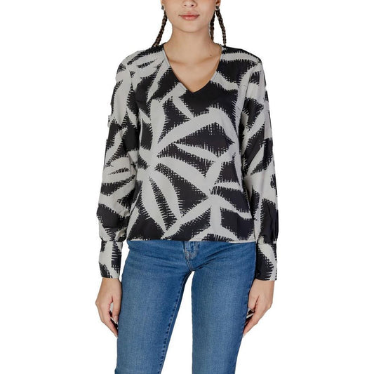 Jacqueline De Yong Black Recycled Polyester Blouse JA-14838900009-IT40|S