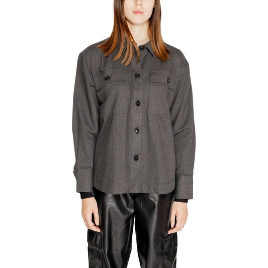 Jacqueline De Yong Black Recycled Cotton Shirt JA-14840700009-IT42|M