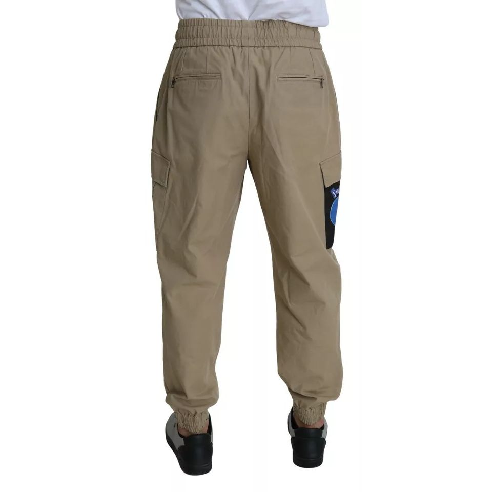 Dolce & Gabbana Beige Pin Up Print Cargo Pants