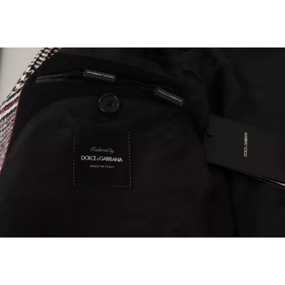 Dolce & Gabbana Gray Check Plaid Long Trench Coat Jacket