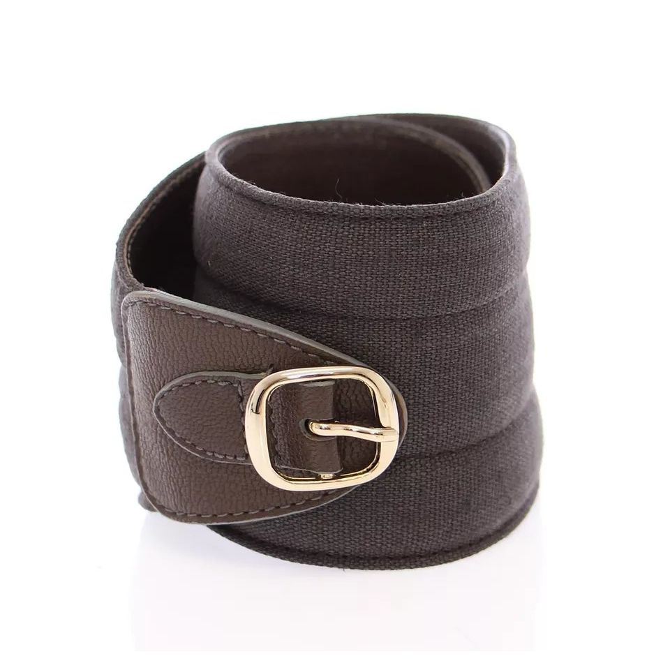 Dolce & Gabbana Brown D&G Leather Linnen Logo Belt