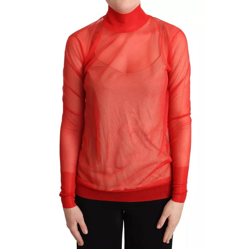 Dolce & Gabbana Orange Semi Transparent Blouse Sweater