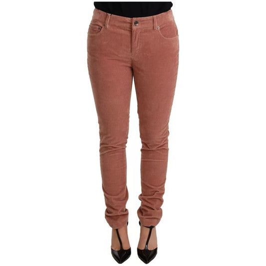 Dolce & Gabbana Pink Cotton Corduroy Skinny Jeans PAN72291-38