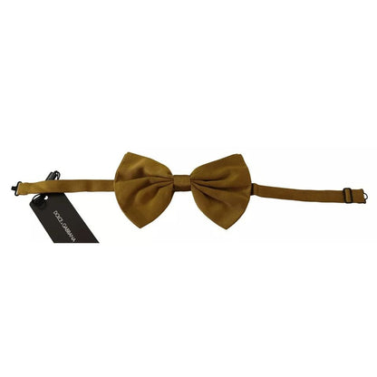 Dolce & Gabbana Yellow Mustard 100% Silk Butterfly Bow Tie Men