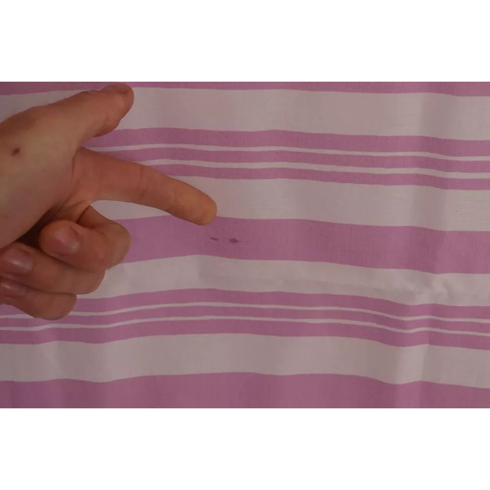 Dolce & Gabbana Pink White Striped Cotton Wrap Shawl Scarf