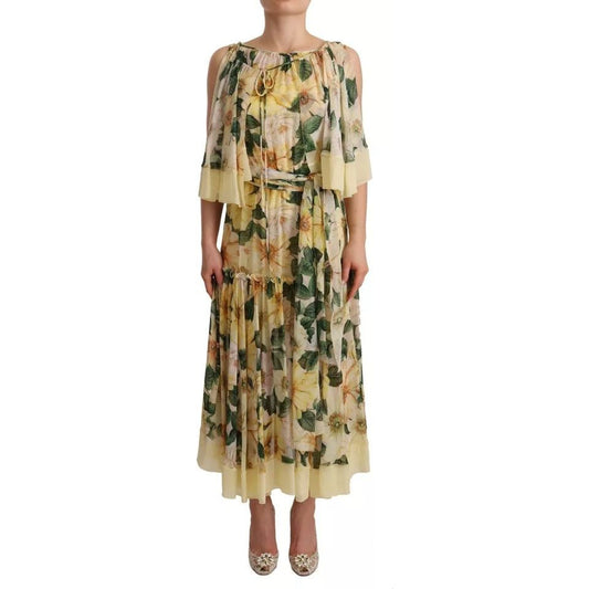 Dolce & Gabbana Multicolor Silk Floral Print Long Maxi Dress DR28249-36