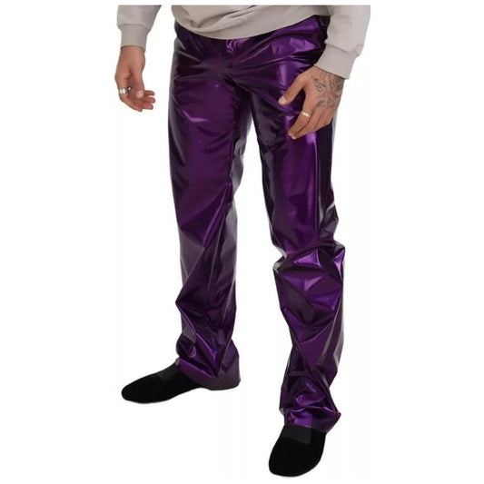 Dolce & Gabbana Purple Shining Men Casual Pants PAN74274-44