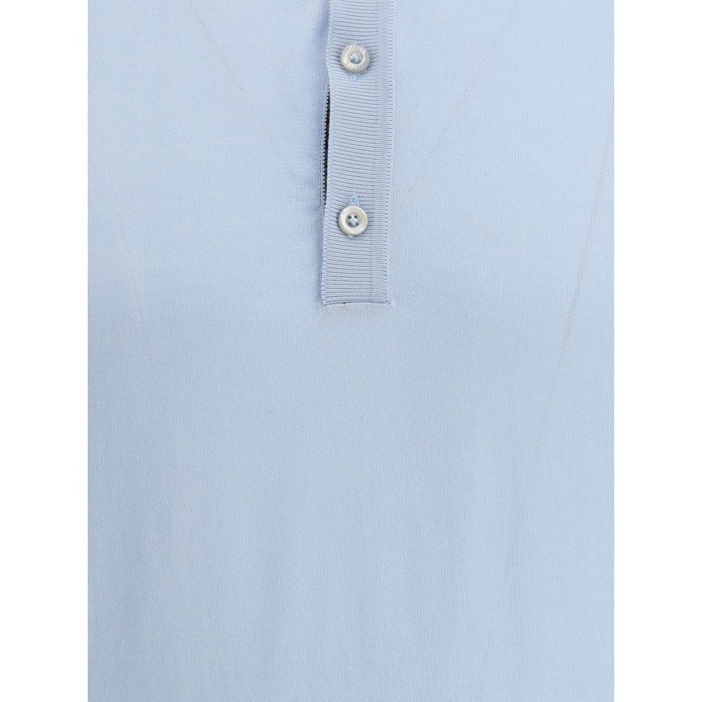 MooRER Light Blue Cotton Polo Shirt