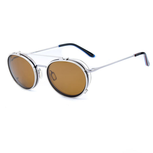 Vuarnet Gray Stainless Steel Frames with brown clip-on lenses for sun protection, sleek design, model VL18080002SUN.
