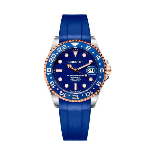 Bobroff Black Rubber Sport Watch