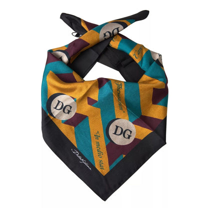 Dolce & Gabbana Multicolor Printed Square Handkerchief Scarf