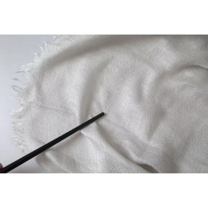 Dolce & Gabbana Gray Cashmere Wrap Shawl Fringe Scarf