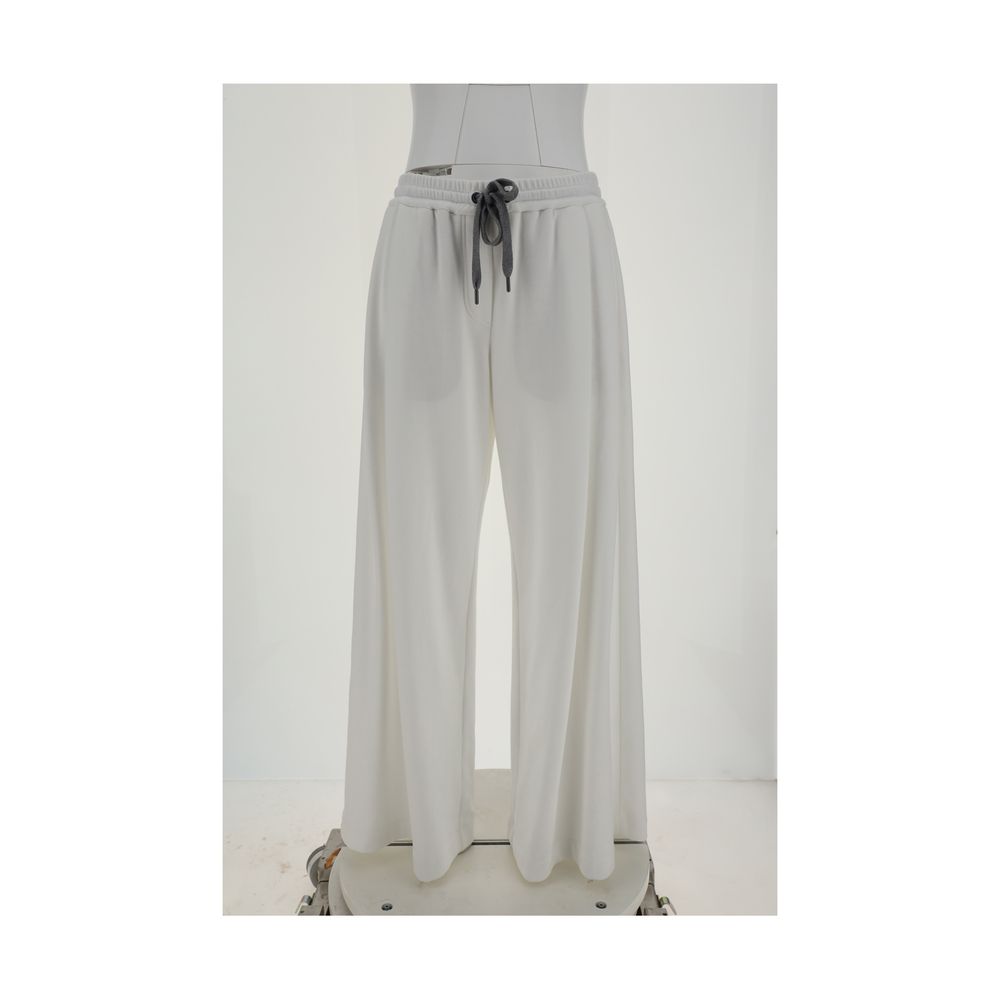 Brunello Cucinelli White Cotton Casual Pants