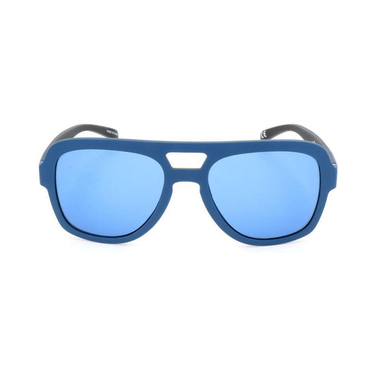 Adidas blue plastic sunglasses with 54/19/140mm dimensions and protection level 2, featuring a modern design for men.