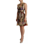 Dolce & Gabbana Beige Floral Sleeveless Round Neck Mini Dress DR28271-36
