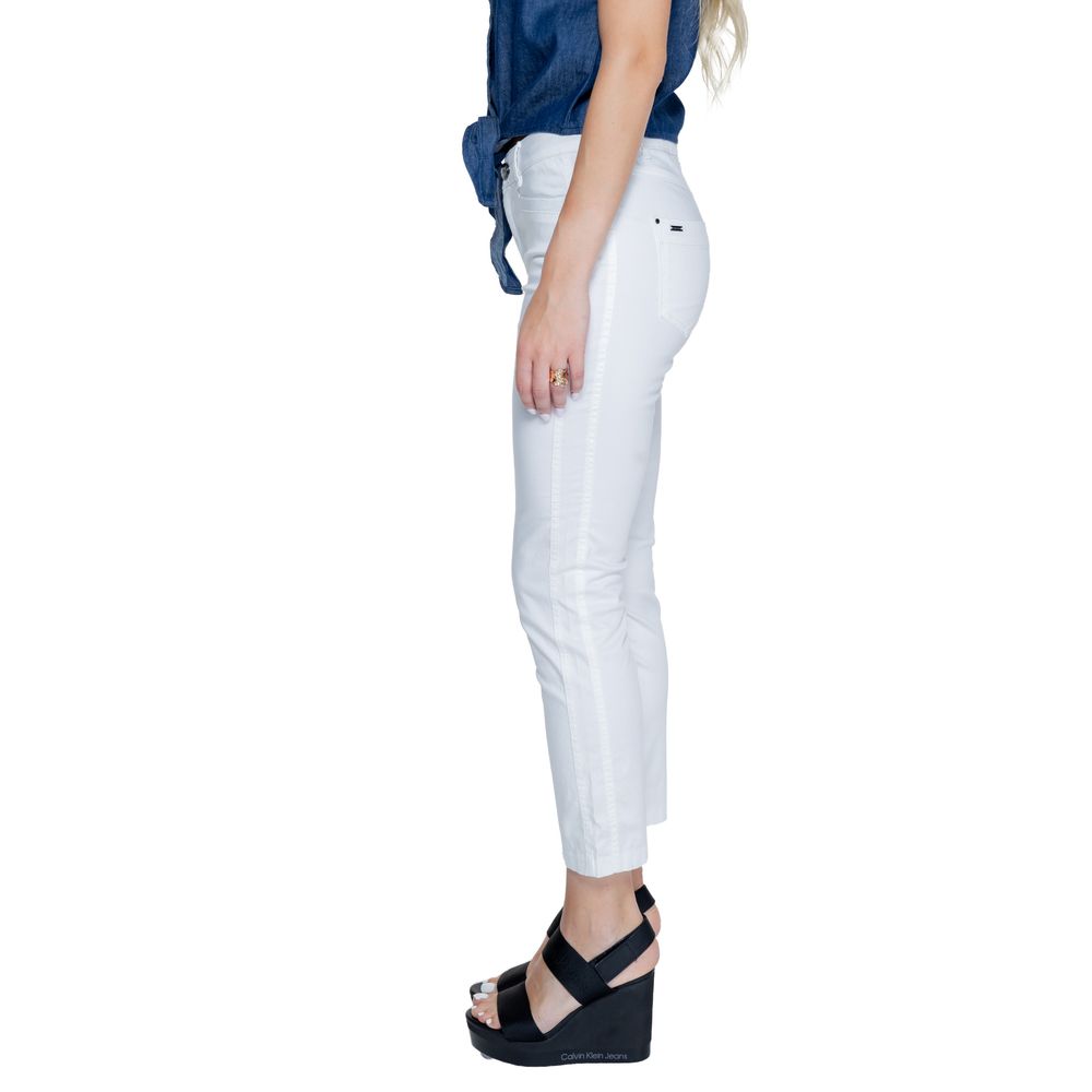 Street One White Cotton Casual Pants