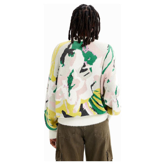 Desigual Cream Polyamide Sweater