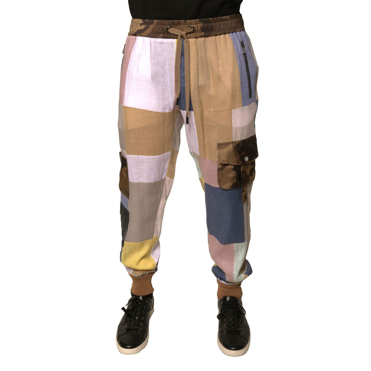 Dolce & Gabbana Multicolor Patchwork Jogger Sweatpants Pants