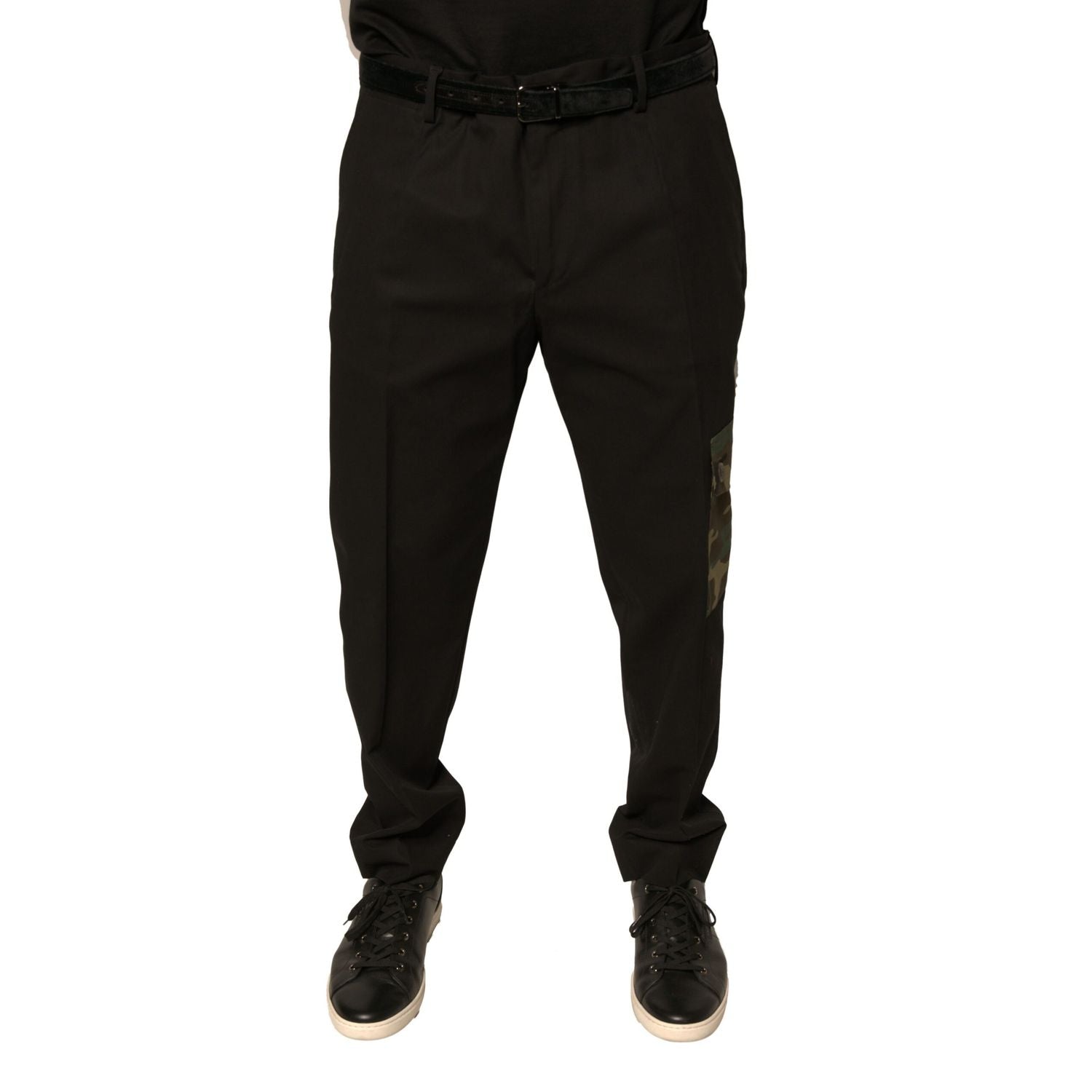 Dolce & Gabbana Black Cotton Men Cargo Casual Pants