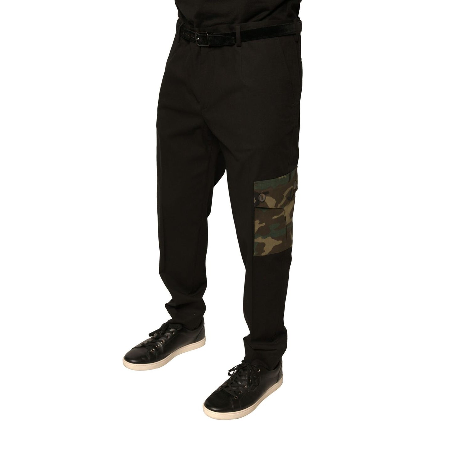 Dolce & Gabbana Black Cotton Men Cargo Casual Pants