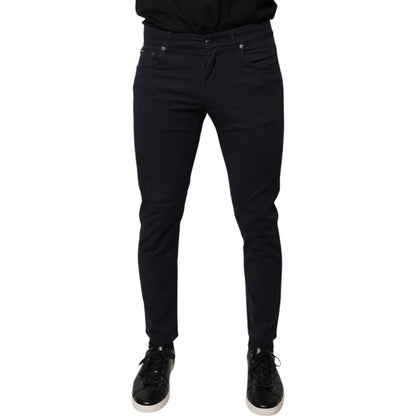Dolce & Gabbana Black Logo Cotton Stretch Skinny Denim Jeans