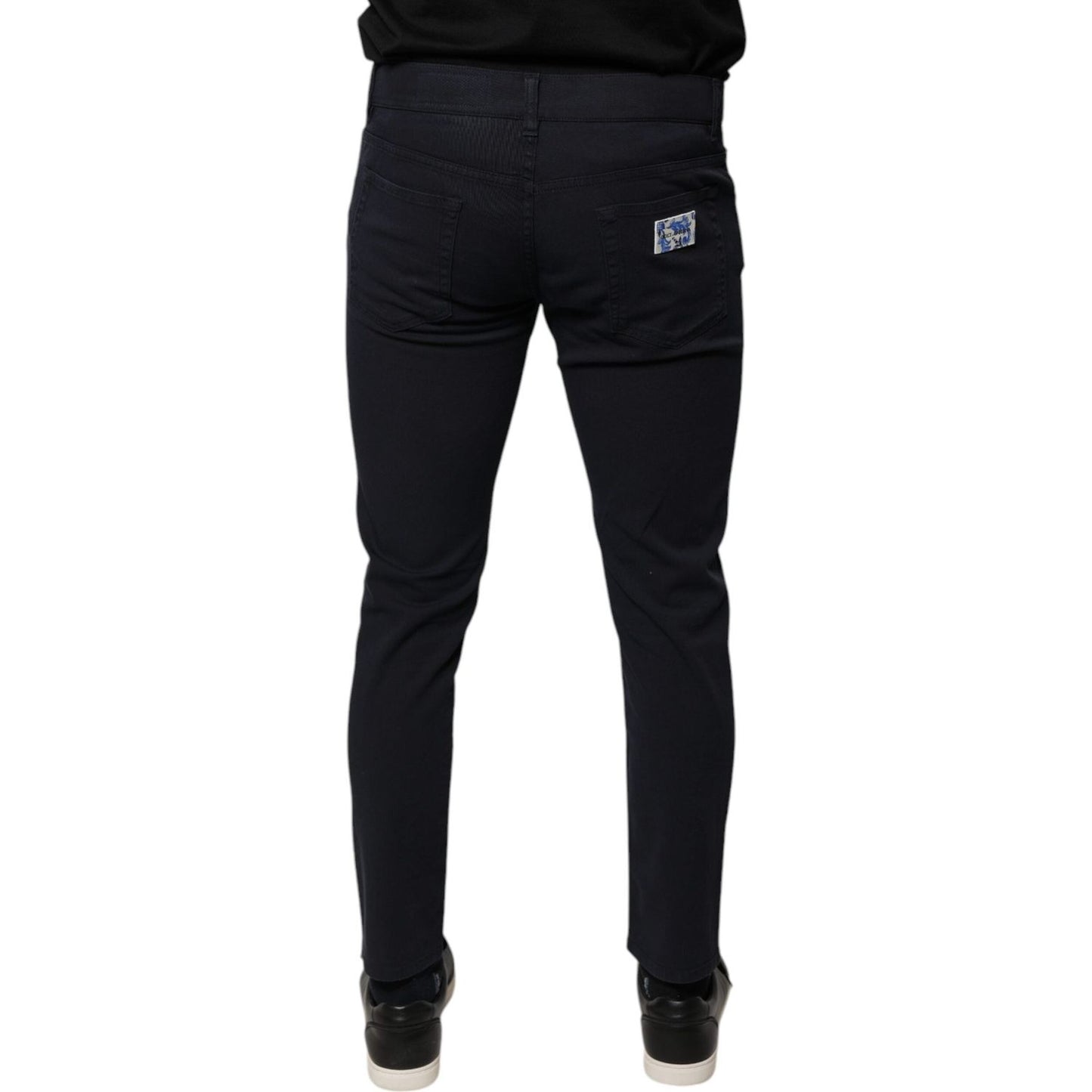 Dolce & Gabbana Black Logo Cotton Stretch Skinny Denim Jeans