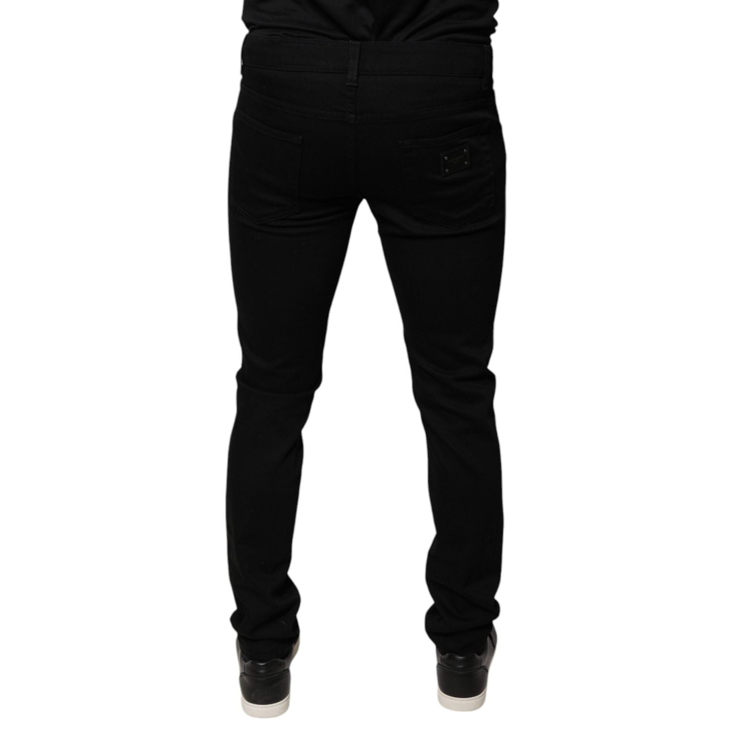 Dolce & Gabbana Black DG Crown Logo Cotton Skinny Denim Jeans
