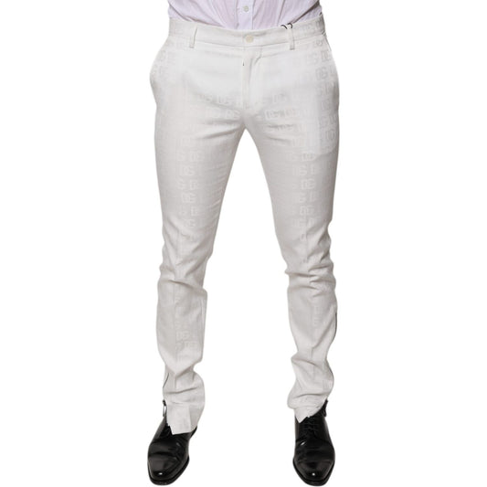 Dolce & Gabbana White Cotton Tapered Formal Dress Pants PAN75824-48