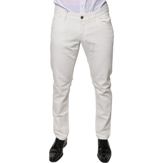 Dolce & Gabbana White Cotton Skinny Denim Jeans PAN75840-50