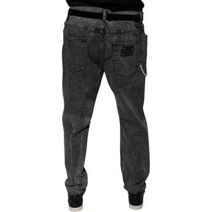 Dolce & Gabbana Dark Gray Cotton Skinny Denim Jeans