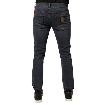 Dolce & Gabbana Dark Gray Cotton Skinny Denim Jeans