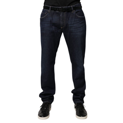 Dolce & Gabbana Dark Blue Cotton Skinny Denim Jeans