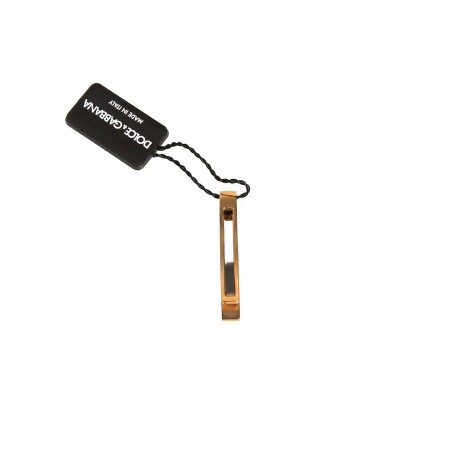 Dolce & Gabbana Gold Tone Brass Crystal Branded Tie Clip Bar