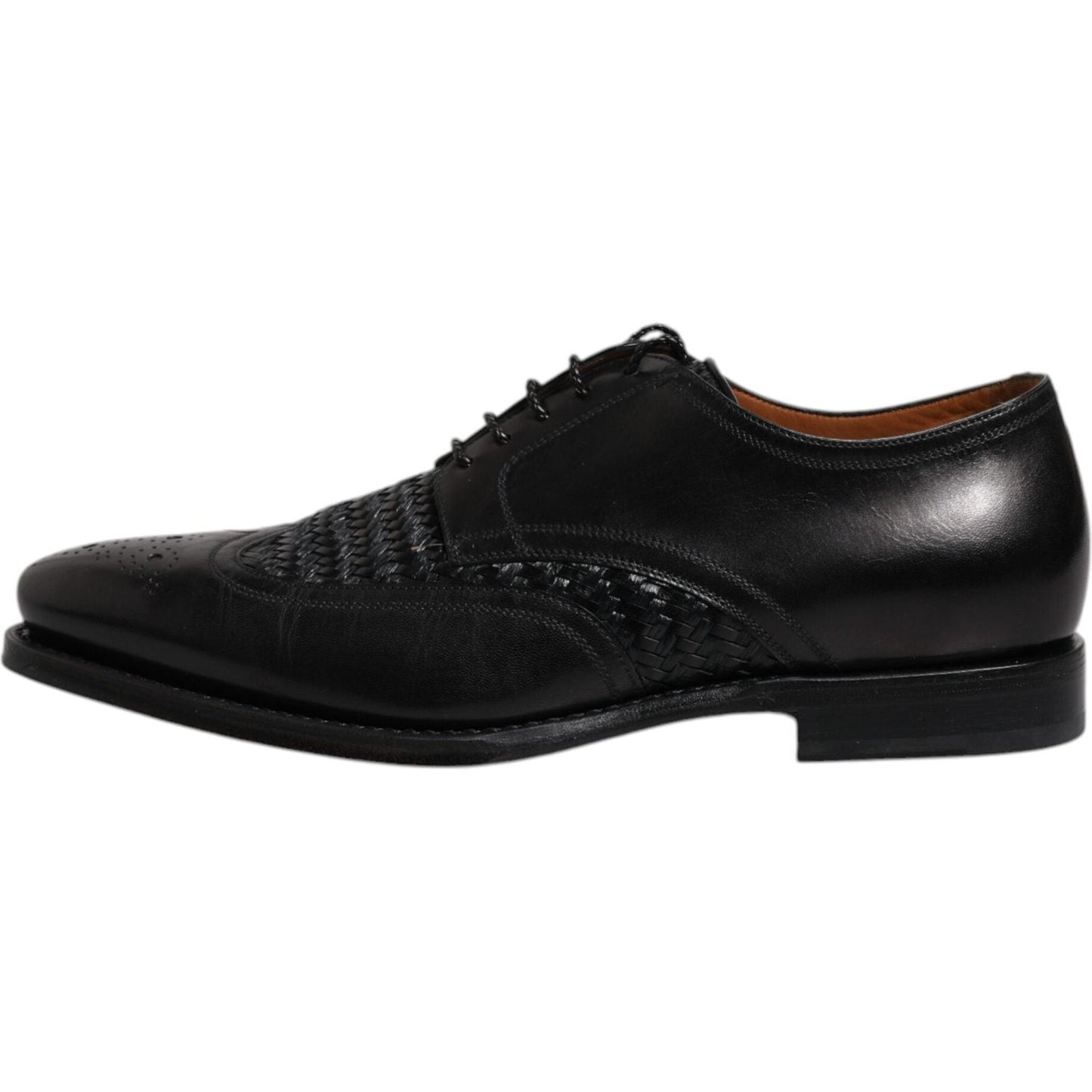 Dolce & Gabbana Black Leather Derby Wingtip Lace Up Formal Dress Shoes MV6650-39