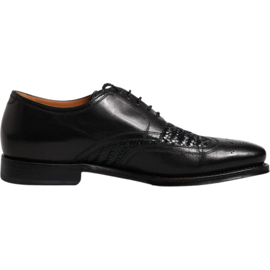 Dolce & Gabbana Black Leather Derby Wingtip Lace Up Formal Dress Shoes MV6650-39
